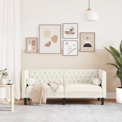 vidaXL Chesterfield-Sofa mit Nackenrollen - Samtbezug 2-Sitzer - Chesterfield Stil vidaXL Chesterfield-Sofa mit Nackenrollen - Samtbezug 2-Sitzer - Chesterfield Stil