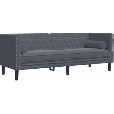 vidaXL 3-personers Chesterfield sofa - Møbler i mørkegrå vidaXL 3-personers Chesterfield sofa - Møbler i mørkegrå