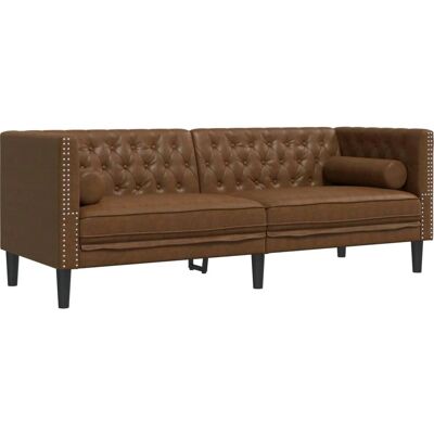 vidaXL Chesterfield Bank 3-zits Kunstleer - Bank vidaXL Chesterfield Bank 3-zits Kunstleer - Bank