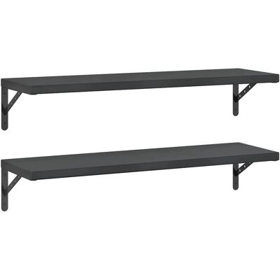 vidaXL Wandregale - Edelstahl Floating Shelf 2 Stück Schwarz vidaXL Wandregale - Edelstahl Floating Shelf 2 Stück Schwarz