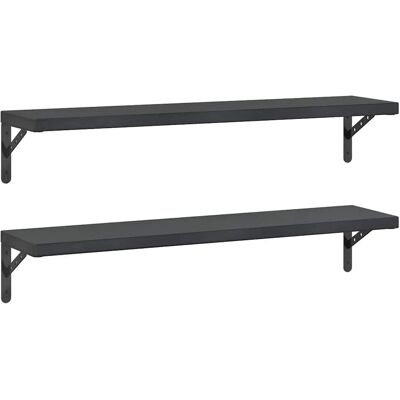 Étagères Murales en Acier Inoxydable Noir vidaXL - 2 pcs - Rangement & Décoration - Publicité Étagères Murales en Acier Inoxydable Noir vidaXL - 2 pcs - Rangement & Décoration - Publicité