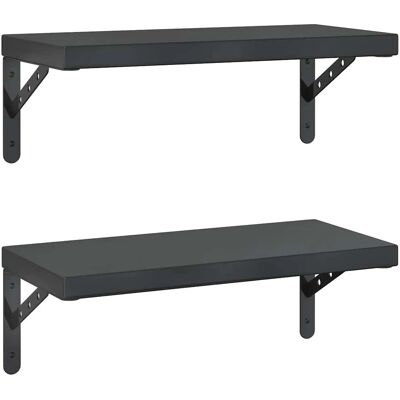 vidaXL Wandregal Schwarz Edelstahl 50x23,5cm vidaXL Wandregal Schwarz Edelstahl 50x23,5cm