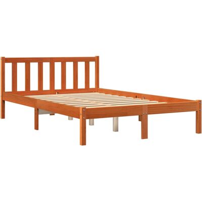 VidaXL Bed Frame Wax Brown 150x200cm - Solid Wood Bed VidaXL Bed Frame Wax Brown 150x200cm - Solid Wood Bed