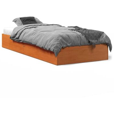 vidaXL 844822 Bedframe - Massief dennenhout, Wasbruin, 75x190 cm vidaXL 844822 Bedframe - Massief dennenhout, Wasbruin, 75x190 cm