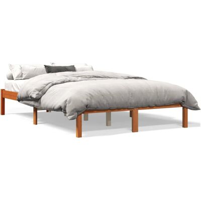 vidaXL Bettrahmen Wachsig Braun 140x190 cm Massivholz Kiefer - Bett vidaXL Bettrahmen Wachsig Braun 140x190 cm Massivholz Kiefer - Bett
