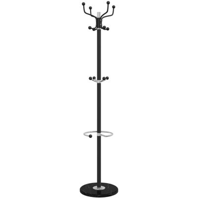 vidaXL Kapstok met Parapluihouder - Zwart 180 cm Ijzer vidaXL Kapstok met Parapluihouder - Zwart 180 cm Ijzer