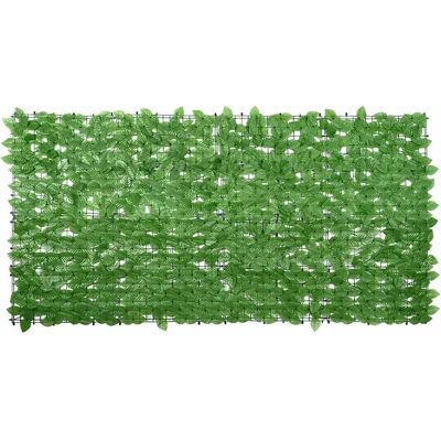 vidaXL Balkon-Sichtschutz mit Grünen Blättern 200x100 cm - Balkon Scherm vidaXL Balkon-Sichtschutz mit Grünen Blättern 200x100 cm - Balkon Scherm