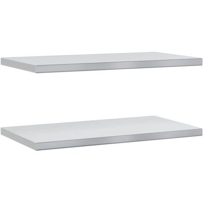 vidaXL Étagères murales argentées 2 pcs 75x40x3cm - Étagères murales - Publicité vidaXL Étagères murales argentées 2 pcs 75x40x3cm - Étagères murales - Publicité