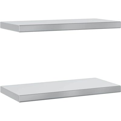 vidaXL Wandregale Silber Edelstahl 2er Set Lagerregal vidaXL Wandregale Silber Edelstahl 2er Set Lagerregal