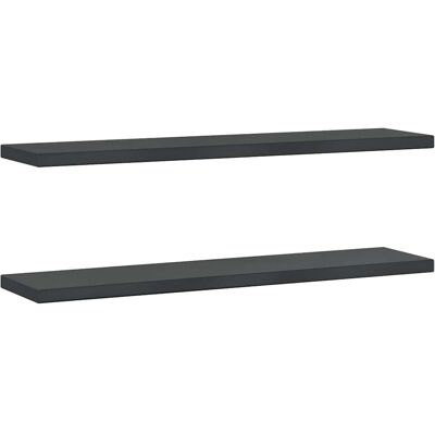 vidaXL Zwarte RVS Wandplanken Set van 2 - Wandplanken vidaXL Zwarte RVS Wandplanken Set van 2 - Wandplanken