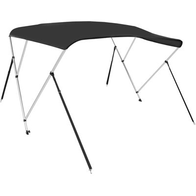 VidaXL 3-Bow Bimini Top Black - Weather Protection VidaXL 3-Bow Bimini Top Black - Weather Protection