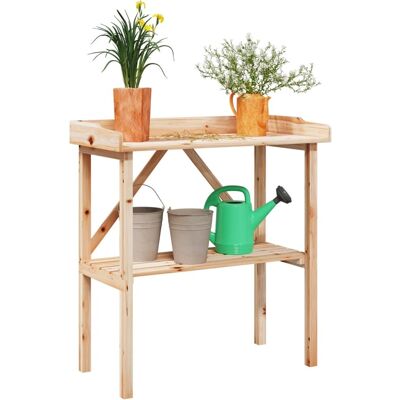vidaXL Pflanzentisch mit Regal - 78x38x82,5 cm Massives Fichtenholz - Pflanztisch vidaXL Pflanzentisch mit Regal - 78x38x82,5 cm Massives Fichtenholz - Pflanztisch