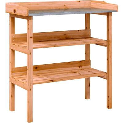 vidaXL Planttafel met Planken - Robuuste Houten Tuinstand vidaXL Planttafel met Planken - Robuuste Houten Tuinstand