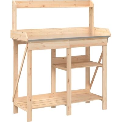 vidaXL Potting Bench met Planken - Tuin Potting Tafel - Bruin vidaXL Potting Bench met Planken - Tuin Potting Tafel - Bruin