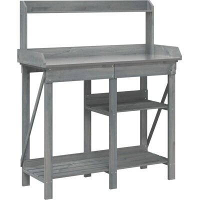 vidaXL Pflanzbank Grau Massivholz - Gartentisch vidaXL Pflanzbank Grau Massivholz - Gartentisch