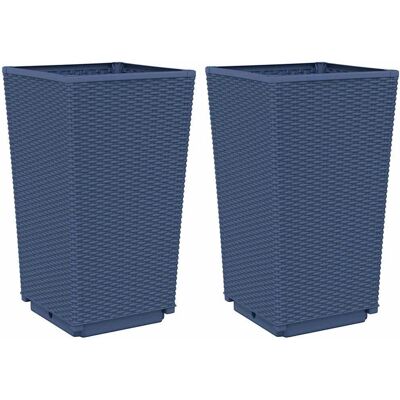vidaXL Tuinbakken 2 stuks. Grijs 32,5x32,5x57 cm - Tuinpotten vidaXL Tuinbakken 2 stuks. Grijs 32,5x32,5x57 cm - Tuinpotten