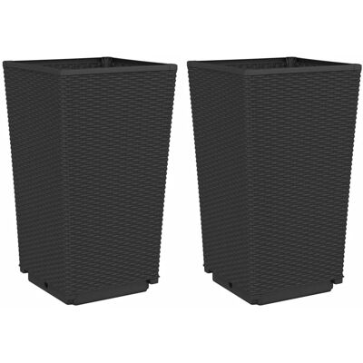 vidaXL Tuinpotten Buiten - 2 stuks - 32,5x32,5x57 cm vidaXL Tuinpotten Buiten - 2 stuks - 32,5x32,5x57 cm