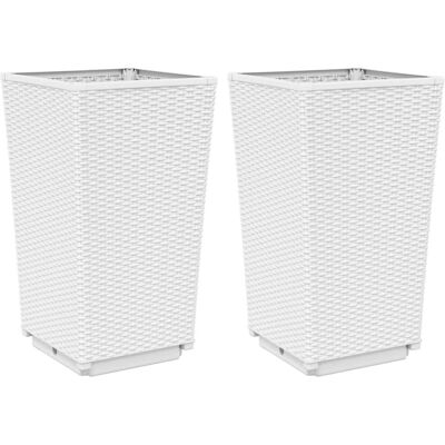 vidaXL Witte tuinplantbak 32,5x32,5x57 cm - Tuinplantbak vidaXL Witte tuinplantbak 32,5x32,5x57 cm - Tuinplantbak