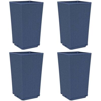 vidaXL Pflanzkübel 4 Stück - 32,5x32,5x57 cm - Grau - Gartenpflanzkübel vidaXL Pflanzkübel 4 Stück - 32,5x32,5x57 cm - Grau - Gartenpflanzkübel