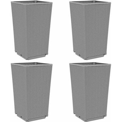 vidaXL Plantenbakken 4 pcs Gris Clair - Jardinières vidaXL Plantenbakken 4 pcs Gris Clair - Jardinières