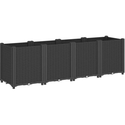 vidaXL Tuinplantsoen Zwart 160x40x53 cm PP - Tuinplantsoen vidaXL Tuinplantsoen Zwart 160x40x53 cm PP - Tuinplantsoen