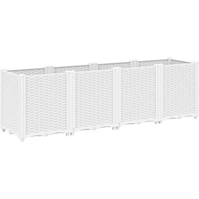 vidaXL Tuinplantbak Wit 160x40x53 cm - Tuinplantbak vidaXL Tuinplantbak Wit 160x40x53 cm - Tuinplantbak