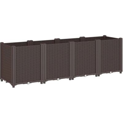 vidaXL Garden Planter - 160x40x53 cm - Brown - Outdoor Flower Pot vidaXL Garden Planter - 160x40x53 cm - Brown - Outdoor Flower Pot