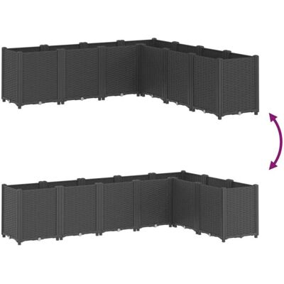 vidaXL Schwarzer Pflanzkübel 160x160x53 cm - Pflanzkübel vidaXL Schwarzer Pflanzkübel 160x160x53 cm - Pflanzkübel