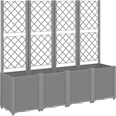 vidaXL Tuinplant met Rankscherm Lichtgrijs 160x40x140 cm vidaXL Tuinplant met Rankscherm Lichtgrijs 160x40x140 cm