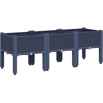 vidaXL Tuinplantentafel met Poten Grijs - Tuinplantbak vidaXL Tuinplantentafel met Poten Grijs - Tuinplantbak