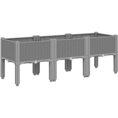 vidaXL Tuinplantentafel met Poten - Buiten Bloempot - Lichtgrijs - Tuinplantentafel vidaXL Tuinplantentafel met Poten - Buiten Bloempot - Lichtgrijs - Tuinplantentafel