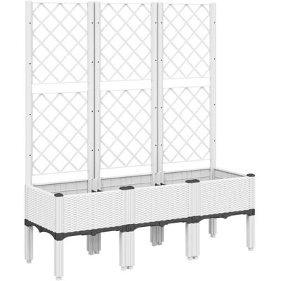 vidaXL Weiße Gartenblumenkübel mit Rankhilfe - Gartenkübel vidaXL Weiße Gartenblumenkübel mit Rankhilfe - Gartenkübel