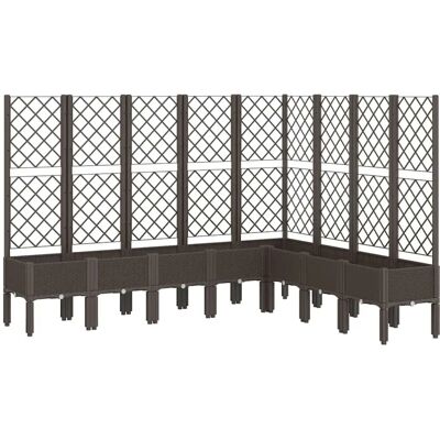 vidaXL Brown Garden Planter with Trellis 200x160x142 cm vidaXL Brown Garden Planter with Trellis 200x160x142 cm