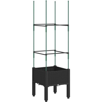 vidaXL Pflanzkübel mit Rankgitter Schwarz 40x40x142,5 cm vidaXL Pflanzkübel mit Rankgitter Schwarz 40x40x142,5 cm