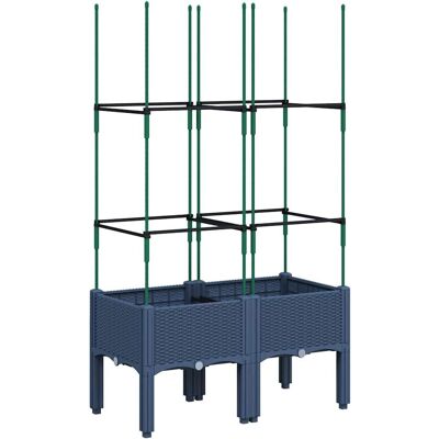 vidaXL Pflanzkübel Mit Rankgitter Grey - Garten Pflanzkübel mit Rankgitter vidaXL Pflanzkübel Mit Rankgitter Grey - Garten Pflanzkübel mit Rankgitter