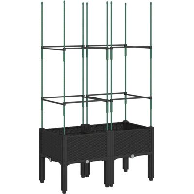 vidaXL Pflanzkübel mit Rankgitter Schwarz 80x40x142,5 cm - Pflanzkübel vidaXL Pflanzkübel mit Rankgitter Schwarz 80x40x142,5 cm - Pflanzkübel