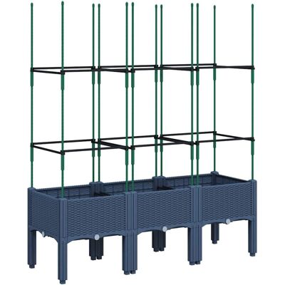 vidaXL Gartentopf mit Rankgitter Grau - Gartenkübel vidaXL Gartentopf mit Rankgitter Grau - Gartenkübel