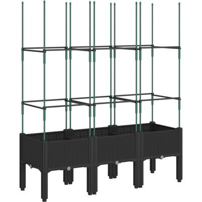 vidaXL Pflanzkübel mit Rankgitter Schwarz 120x40x142,5 cm vidaXL Pflanzkübel mit Rankgitter Schwarz 120x40x142,5 cm