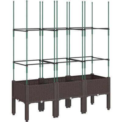 vidaXL Pflanzkübel mit Rankgitter Braun - Garten Pflanzkübel vidaXL Pflanzkübel mit Rankgitter Braun - Garten Pflanzkübel