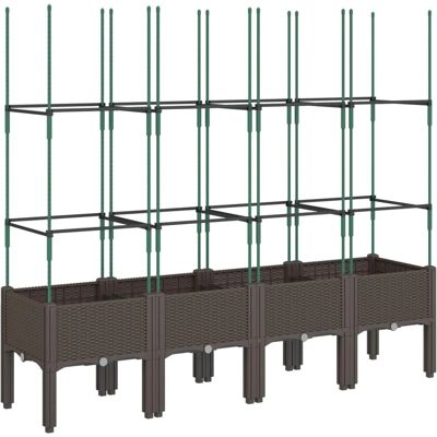vidaXL Tuinbak met rankgitter bruin - Tuinbak met rankgitter vidaXL Tuinbak met rankgitter bruin - Tuinbak met rankgitter