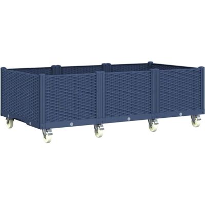 vidaXL Tuinplantbak met wielen 150x80x54 cm - Tuinplantbak vidaXL Tuinplantbak met wielen 150x80x54 cm - Tuinplantbak