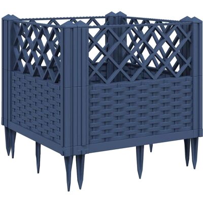 vidaXL Garten Pflanzkübel mit Haken Grau 43,5x43,5x43,5 cm - Pflanzkasten vidaXL Garten Pflanzkübel mit Haken Grau 43,5x43,5x43,5 cm - Pflanzkasten