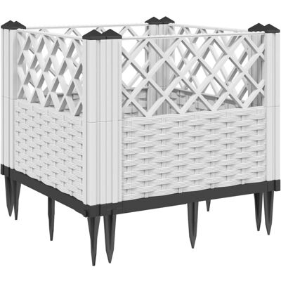 vidaXL Tuinplantbak met Pinnen Wit 43,5x43,5x43,5 cm PP - Plantenbak vidaXL Tuinplantbak met Pinnen Wit 43,5x43,5x43,5 cm PP - Plantenbak