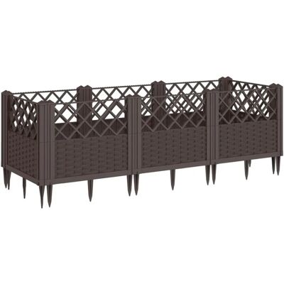 vidaXL Pflanzkübel mit Erdspieße Braun 123,5x43,5x43,5 cm - Pflanzkübel vidaXL Pflanzkübel mit Erdspieße Braun 123,5x43,5x43,5 cm - Pflanzkübel