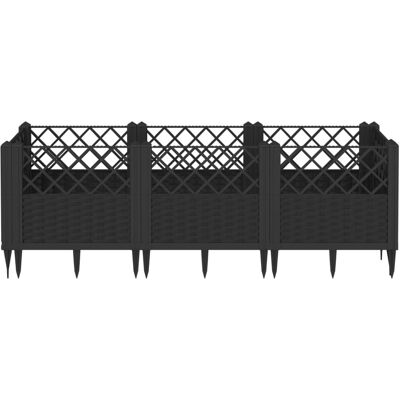 vidaXL Gartenpflanzgefäß mit Haken Schwarz 123,5x43,5x43,5 cm - Pflanzkübel vidaXL Gartenpflanzgefäß mit Haken Schwarz 123,5x43,5x43,5 cm - Pflanzkübel