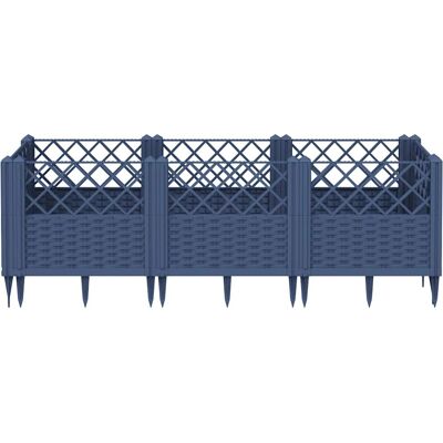 vidaXL Pflanzkübel mit Erdspießen Grau 123,5 x 43,5 x 43,5 cm - Pflanzkasten vidaXL Pflanzkübel mit Erdspießen Grau 123,5 x 43,5 x 43,5 cm - Pflanzkasten