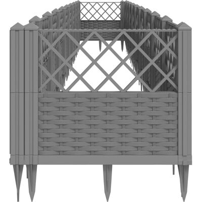 vidaXL Gartengefäß Hellgrau 363,5x43,5x43,5 cm - Pflanzkasten mit Erdspießen vidaXL Gartengefäß Hellgrau 363,5x43,5x43,5 cm - Pflanzkasten mit Erdspießen