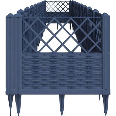 vidaXL Grauer Pflanzkasten mit Erdspießen - 363,5x43,5x43,5 cm - Außenblumentopf vidaXL Grauer Pflanzkasten mit Erdspießen - 363,5x43,5x43,5 cm - Außenblumentopf