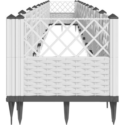 vidaXL Weißer Gartenpflanzkübel 363,5x43,5x43,5 cm - Hochbeet Außen vidaXL Weißer Gartenpflanzkübel 363,5x43,5x43,5 cm - Hochbeet Außen