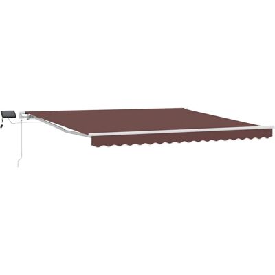 vidaXL Bruin Wit 400x300cm Handmatige Uitvalmarkies - Toldo vidaXL Bruin Wit 400x300cm Handmatige Uitvalmarkies - Toldo